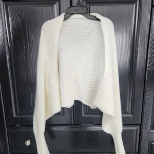 Shein - Women's Cream Cropped Cardigan